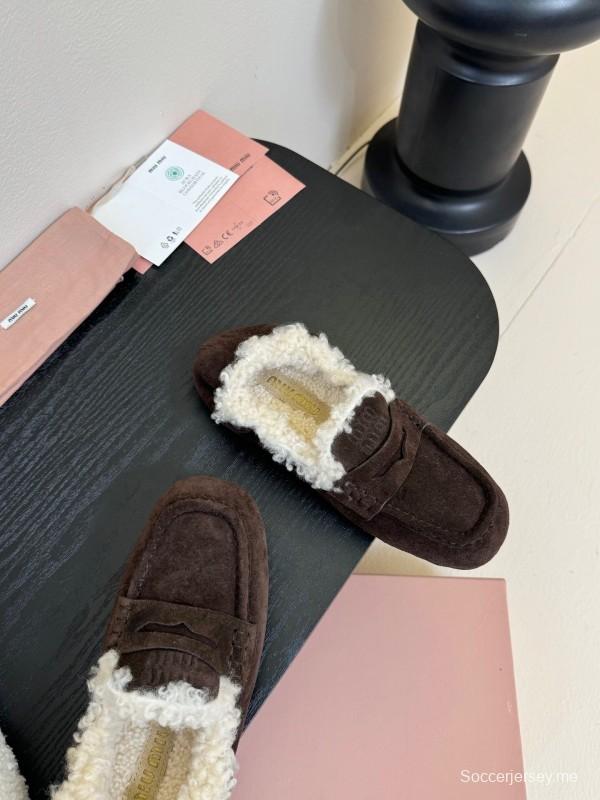 حذاء بدون كعب بتصميم من الصوف من MIUMIU - KFY00320