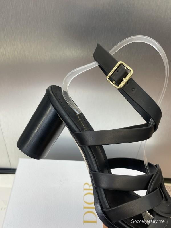 حذاء ديور D-Club D-Club جيلي ملون مجوف بحزام متقاطع ذو كعب عالٍ نسائي - KFY00290