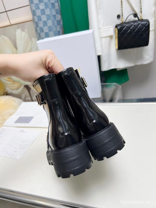 ديور 2025/SS حذاء مارتن بنعل سميك بنعل سميك من ديور 2025/SS جديد خريف وشتاء بريطاني الطراز بروغ بنعل سميك - LY00330