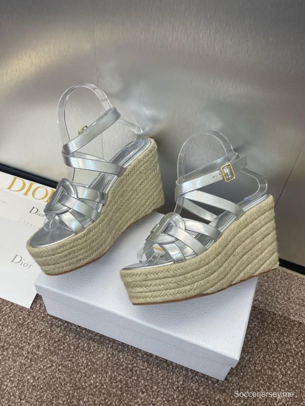 حذاء ديور D-Club D-Club جيلي ملون مجوف بحزام متقاطع ذو كعب عالٍ نسائي - KFY00290