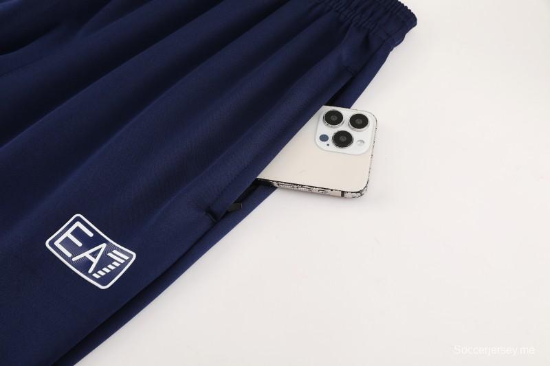 25/26 نابولي أزرق/أسود أزرق/أسود سترة بسحاب كامل + بنطلون طويل