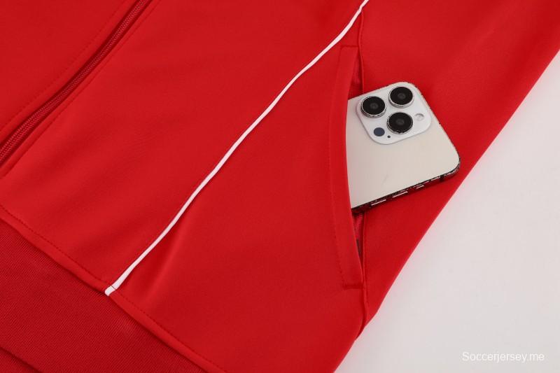 25/26 بايرن 07 سترة حمراء بسحاب كامل + بنطلون طويل + بنطلون طويل