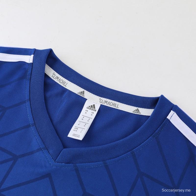 2025 أديداس 2025 جاكيت أزرق ملكي بسحاب كامل + بنطلون طويل