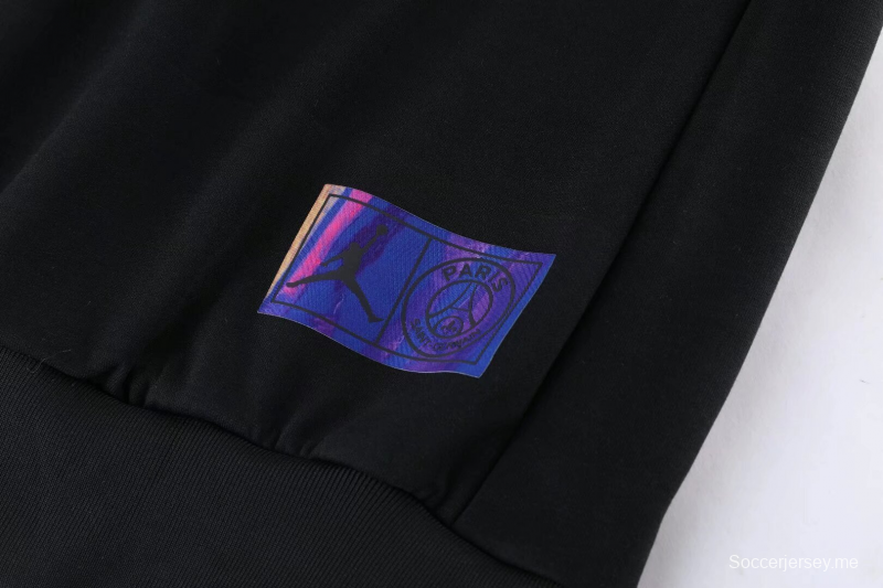 2025 اير جوردان اير جوردان جامب مان 2025 هودي أسود بنفسجي هودي أسود سحاب كامل + بنطال طويل