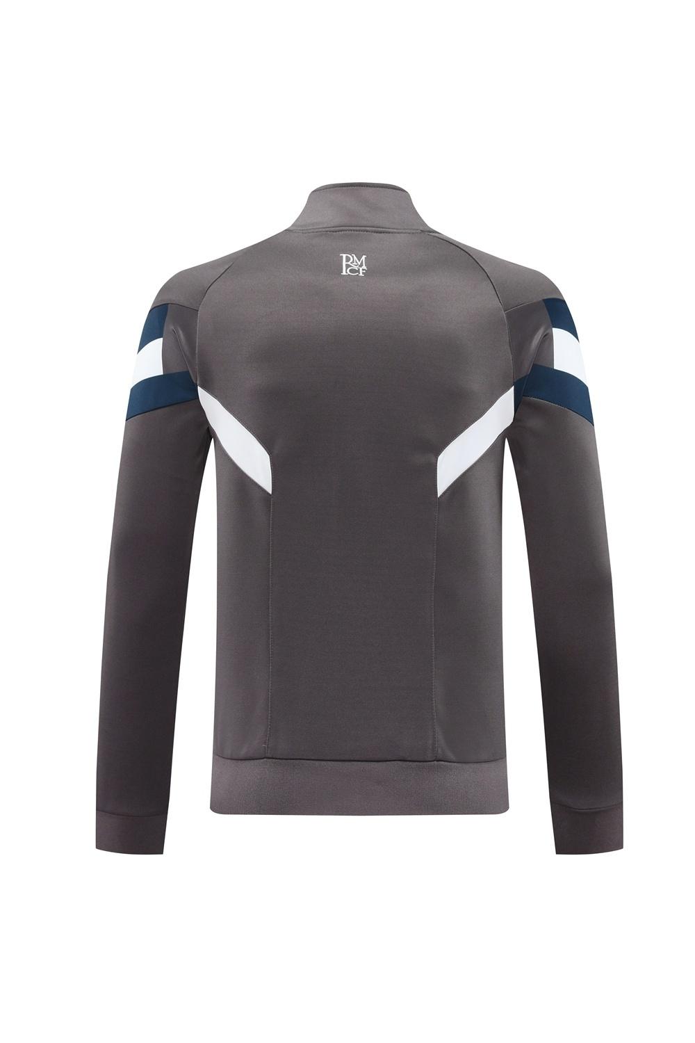 25/26 ريال مدريد سترة رمادي فاتح بسحاب كامل رمادي + بنطلون طويل + بنطلون طويل