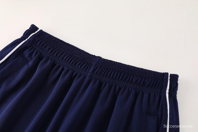 25/26 أديداس سترة رياضية بسحاب كامل أزرق كحلي + بنطلون طويل + سترة رياضية + بنطلون طويل