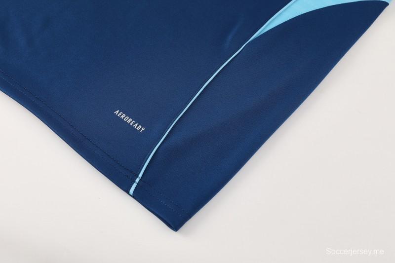 25/26 أديداس سترة رياضية بسحاب كامل أزرق كحلي + بنطلون طويل + سترة رياضية + بنطلون طويل