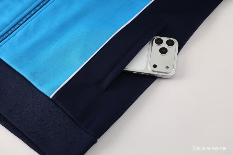 25/26 SSC نابولي أزرق سماوي سحاب كامل سترة رياضية + بنطلون طويل + سترات طويلة