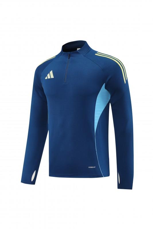 25/26 أديداس سترة رياضية بسحاب كامل أزرق كحلي + بنطلون طويل + سترة رياضية + بنطلون طويل