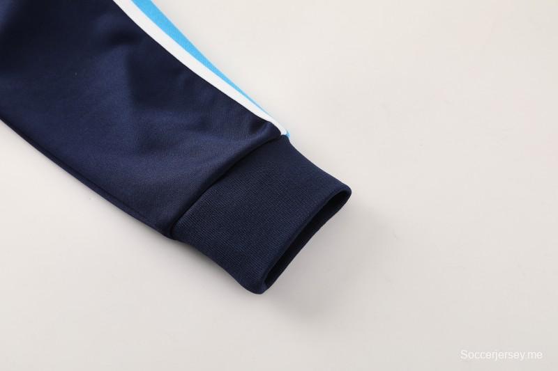 25/26 أس أس سي نابولي أزرق كحلي سحاب كامل سترة رياضية + بنطلون طويل + بنطلون طويل