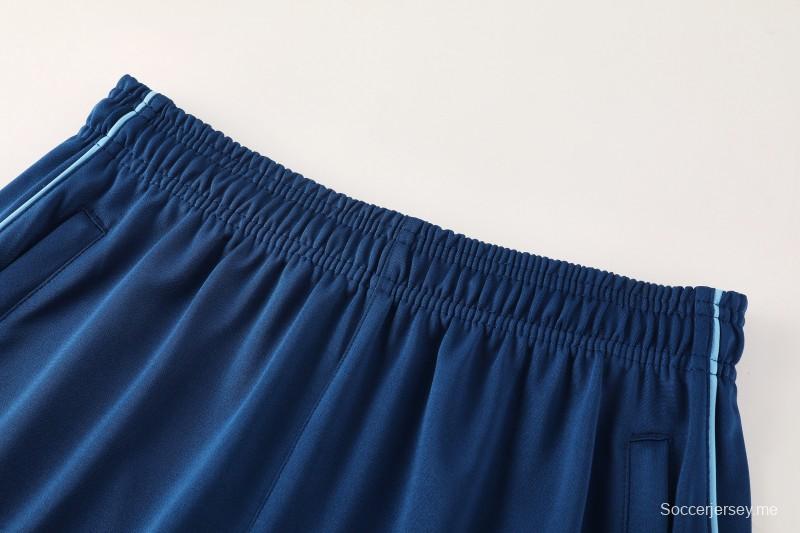 25/26 أديداس سترة رياضية بسحاب كامل أزرق كحلي + بنطلون طويل + سترة رياضية + بنطلون طويل