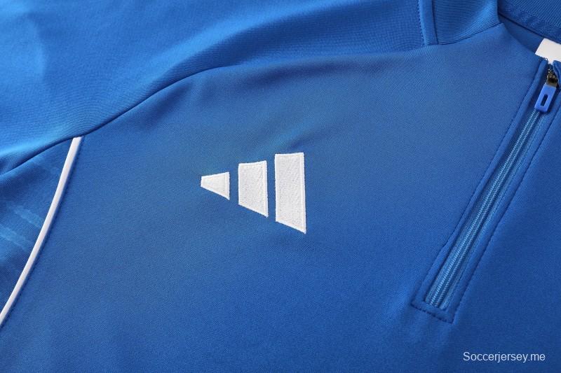 25/26 أديداس أزرق ملكي/أزرق سماوي سحاب كامل سترة رياضية + بنطلون طويل