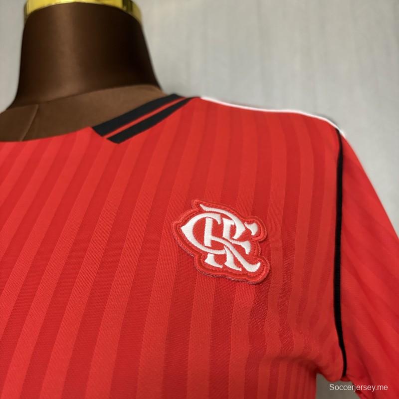 25/26 قميص نسائي فلامنكو ريترو أحمر اللون أحمر اللون