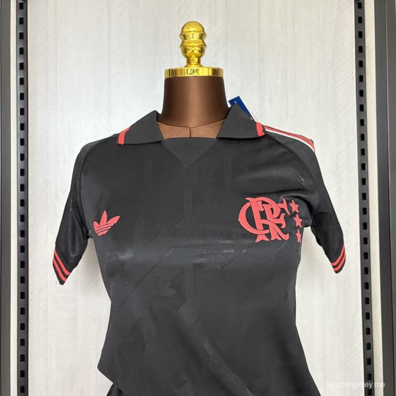 25/26 قميص نسائي فلامنكو ريترو أسود اللون أسود 25/26