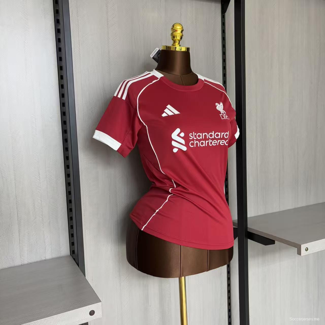 25/26 سيدات ليفربول للسيدات قميص المنزل ليفربول هوم جيرسي