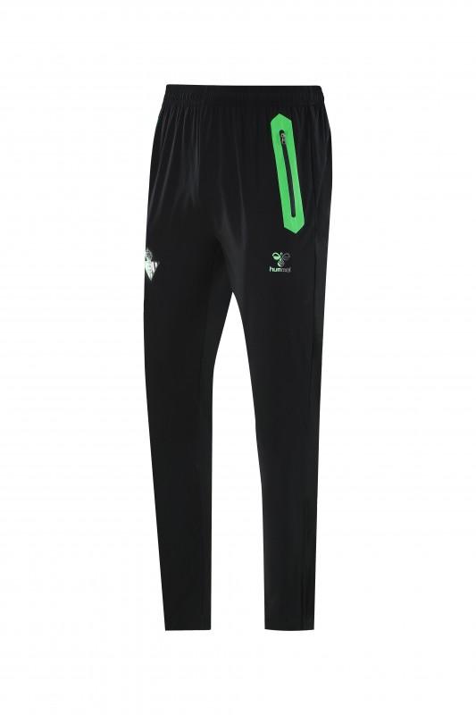 25/26 ريال بيتيس ريال بيتيس أبيض أسود أخضر سحاب كامل سترة رياضية + بنطلون طويل