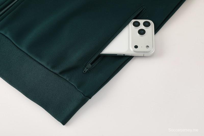 25/26 يوفنتوس يوفنتوس ريترو أخضر داكن ريترو أخضر داكن سحاب كامل سترة رياضية + بنطلون طويل