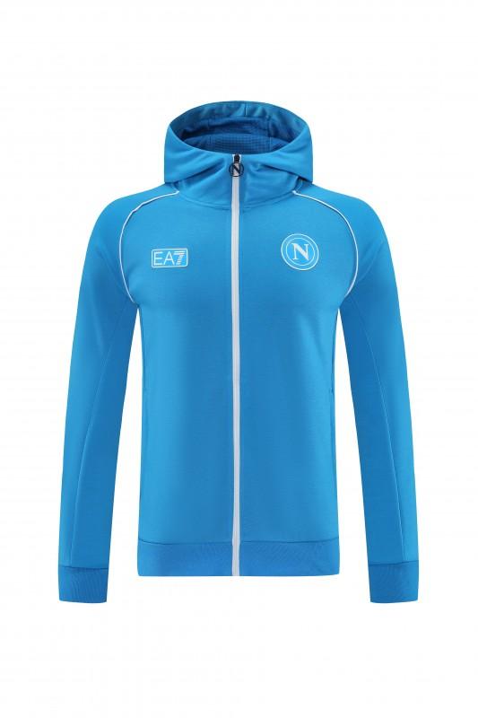 25/26 نابولي أزرق سماوي أزرق سحاب كامل سترة رياضية + بنطلون طويل