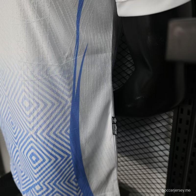 نسخة اللاعب 2026 قميص جمهورية الكونغو الديمقراطية الثالث باللون الأبيض والأزرق الهندسي 2026