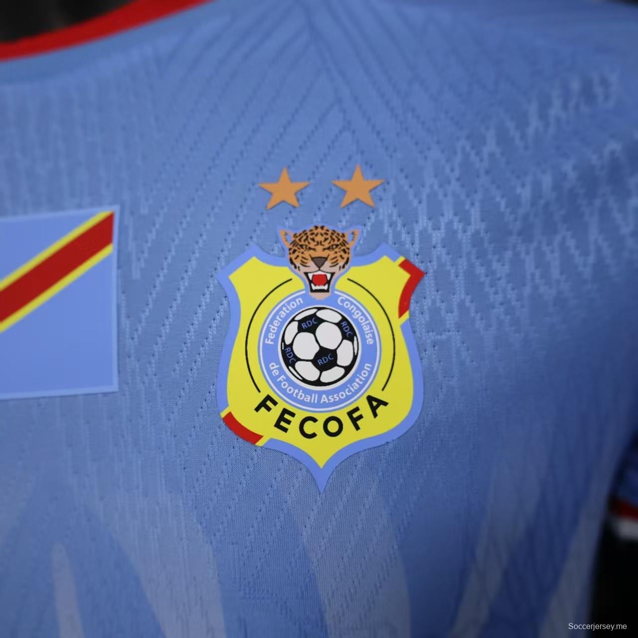 نسخة اللاعب 2026 قميص منتخب جمهورية الكونغو الديمقراطية 2026 قميص منتخب جمهورية الكونغو الديمقراطية بلون أزرق سماوي ملتهب