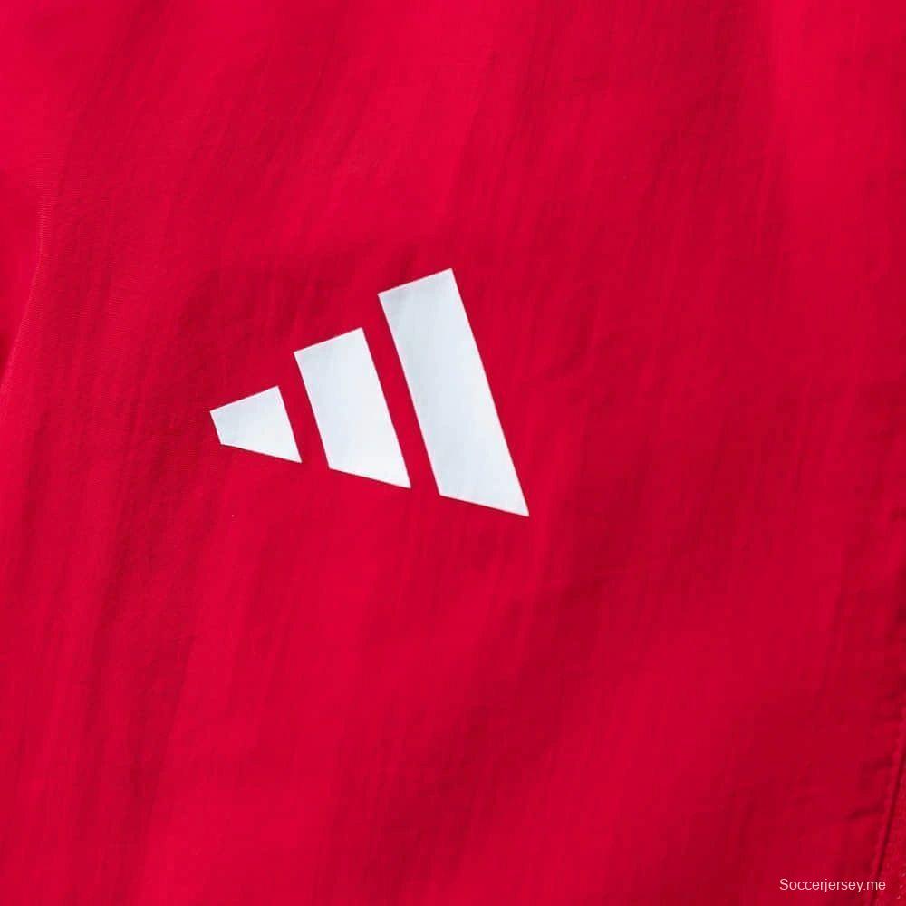 2026 سترة سيفاليا FC حمراء وبيضاء قابلة للانعكاس بسحاب كامل