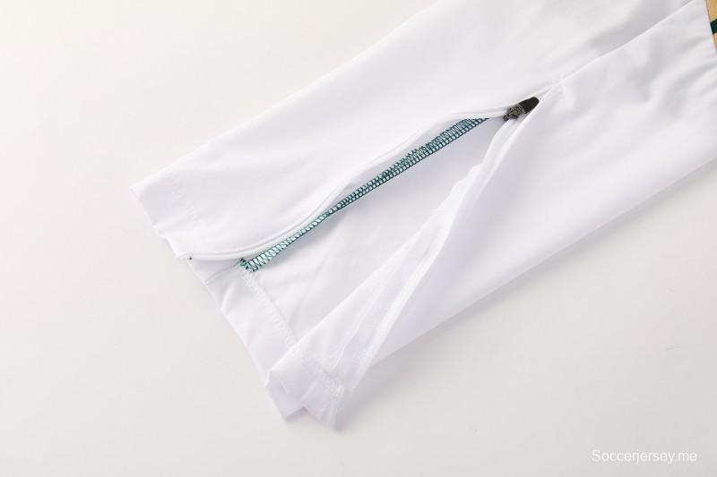 2026 إيطاليا سترة بيضاء بغطاء رأس وسحاب كامل + بنطال طويل