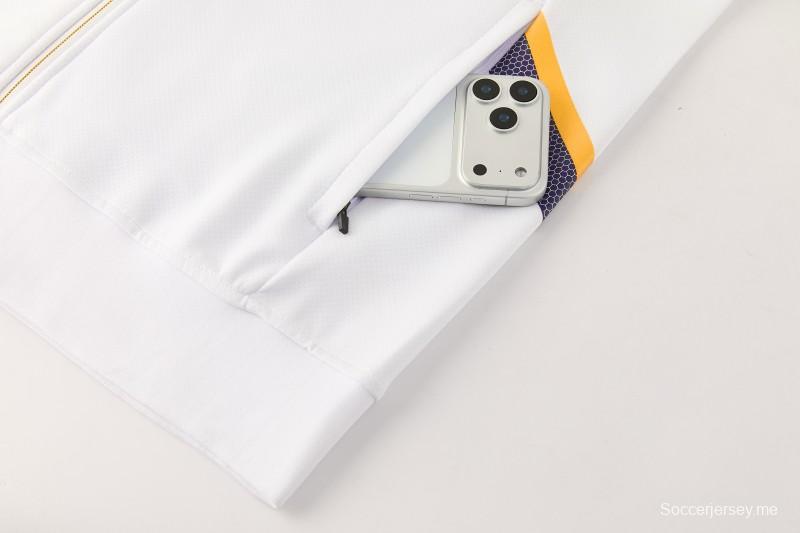 2026 NIKE سترة بيضاء بسحاب كامل + بنطال طويل