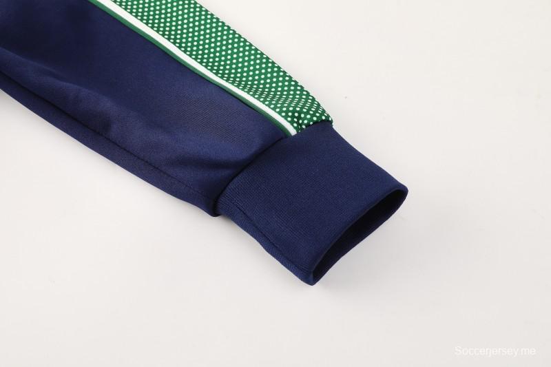 26/27 ريال بيتيس × كابا أزرق داكن  طقم رياضي مع سترة بسحاب كامل + بنطال طويل