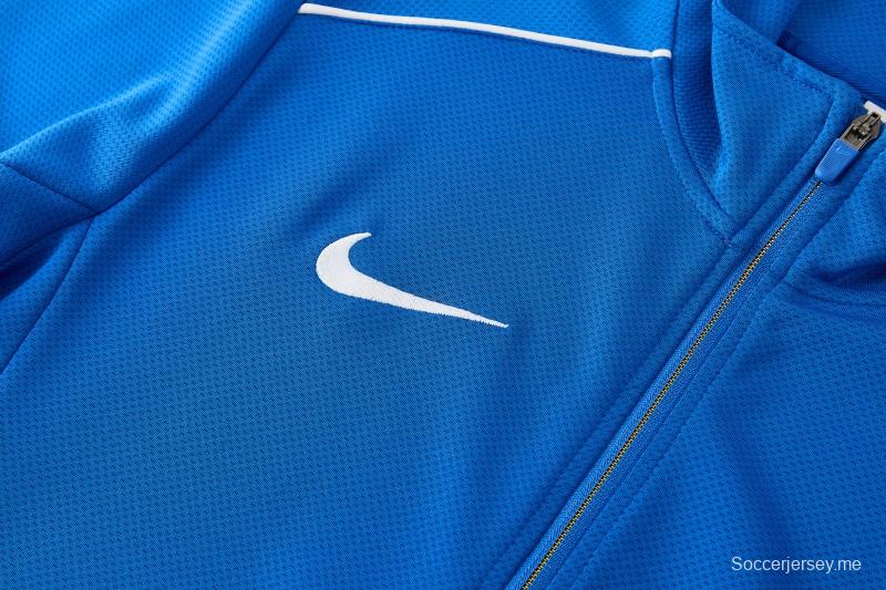 2026 NIKE سترة زرقاء بسحاب كامل + بنطال طويل