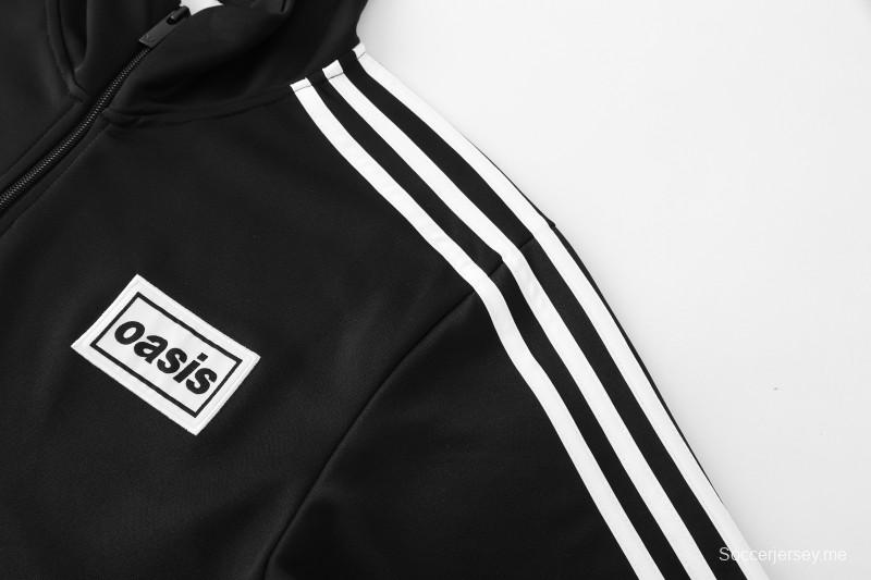 2026 سترة سوداء من أديداس بسحاب كامل + بنطال طويل