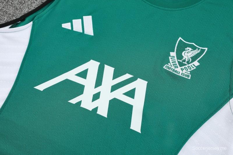 26/27 مجموعة ليفربول المكونة من سترة تدريب خضراء بلا أكمام + شورت أسود