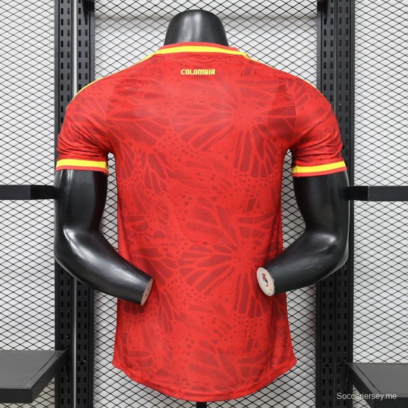 قميص كولومبيا الأحمر والأصفر للعب خارج أرضها - إصدار اللاعب 2026