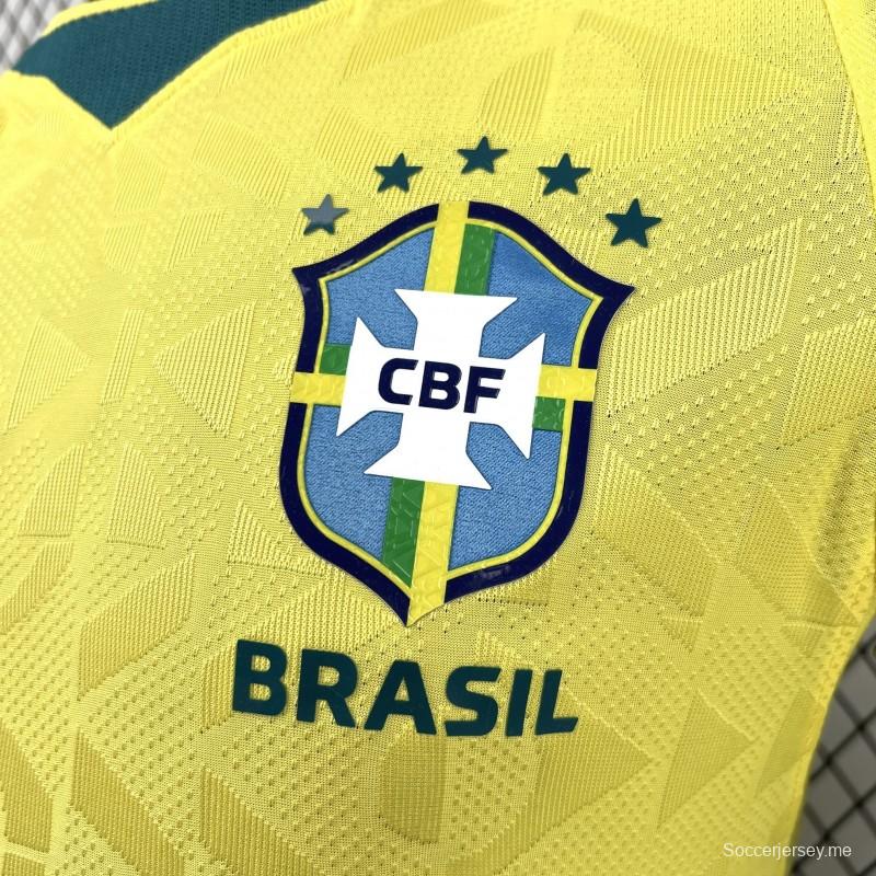 قميص البرازيل الرجالي الرسمي للمباريات على أرضها في كأس العالم 2026 (نسخة اللاعبين)
