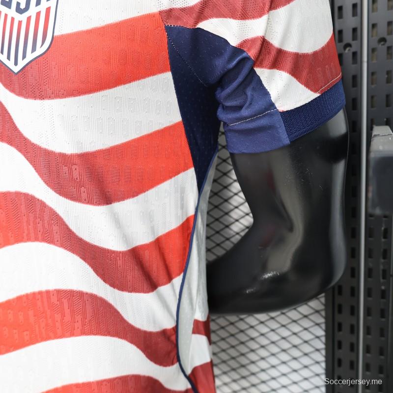 قميص اللاعب الإصدار 2026، قميص المنتخب الأمريكي ذو الخطوط الحمراء والبيضاء