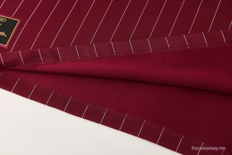 26/27  أرسنال  قميص قصير الأكمام بخطوط رفيعة بلون كستنائي + شورت كرة قدم