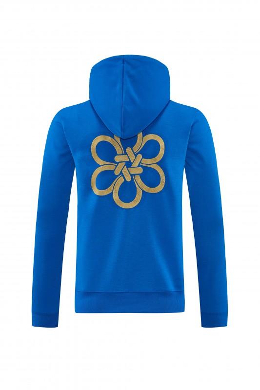 26/27 بدلة رياضية من ريال مدريد باللون الأزرق الملكي مع بلوزة بغطاء رأس + بنطال طويل