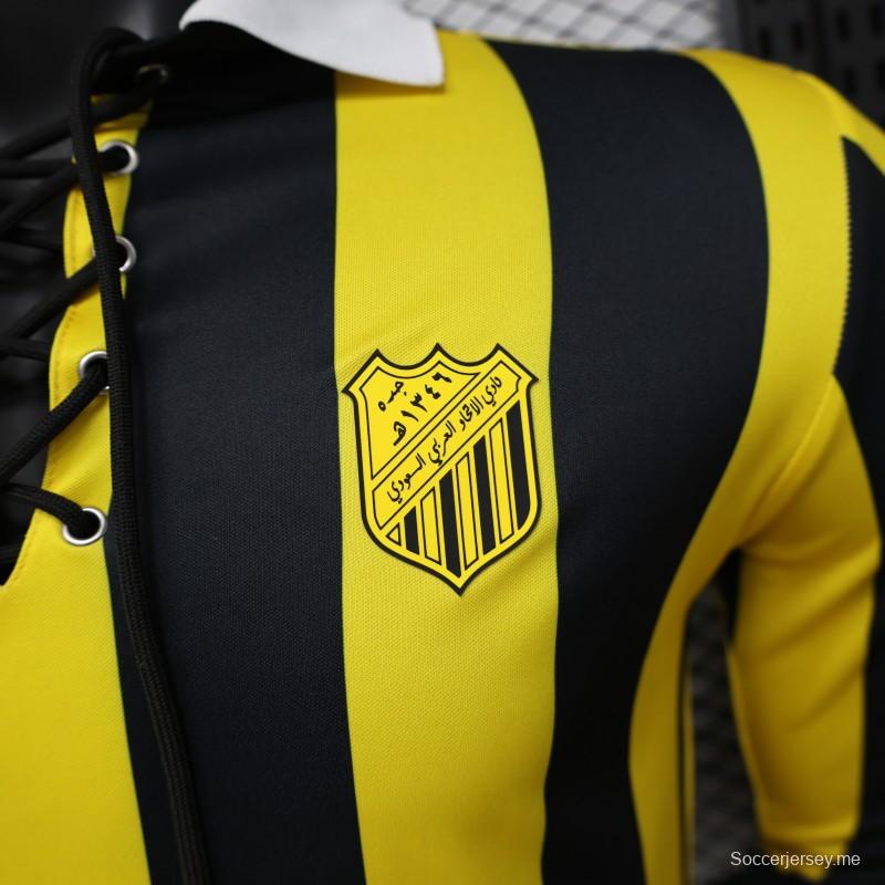 قميص لاعب من طراز 2026، بنقوش عمودية باللونين الأصفر والأسود، بأكمام طويلة، من مجموعة "ريترو هيريتاج" لفريق بينارول