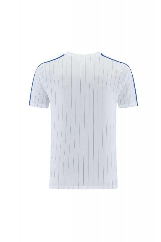 26/27 قميص تشيلسي ذو أشرطة بيضاء بأكمام قصيرة + شورت كرة قدم أزرق