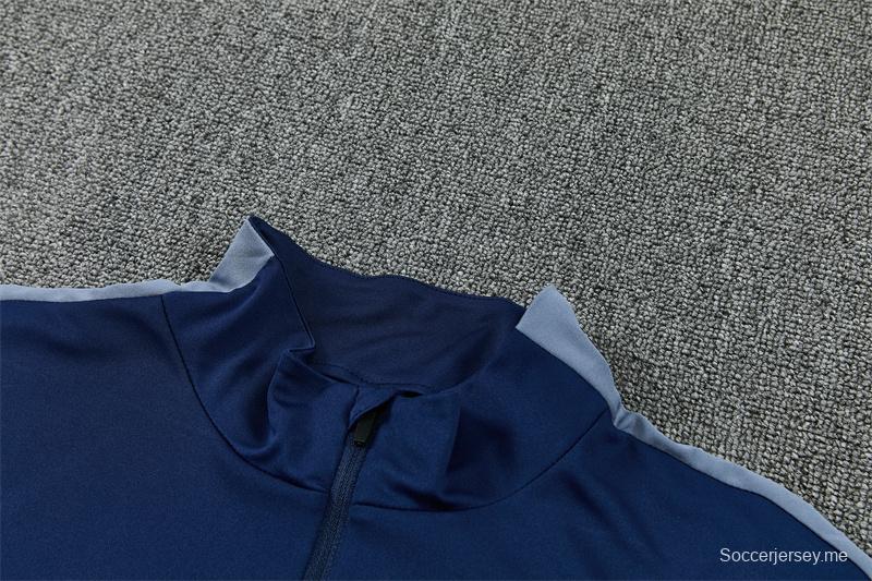 26/27 إنجلترا - أزرق داكن  طقم رياضي مكون من سترة بنصف سحاب + بنطال طويل (Nike)