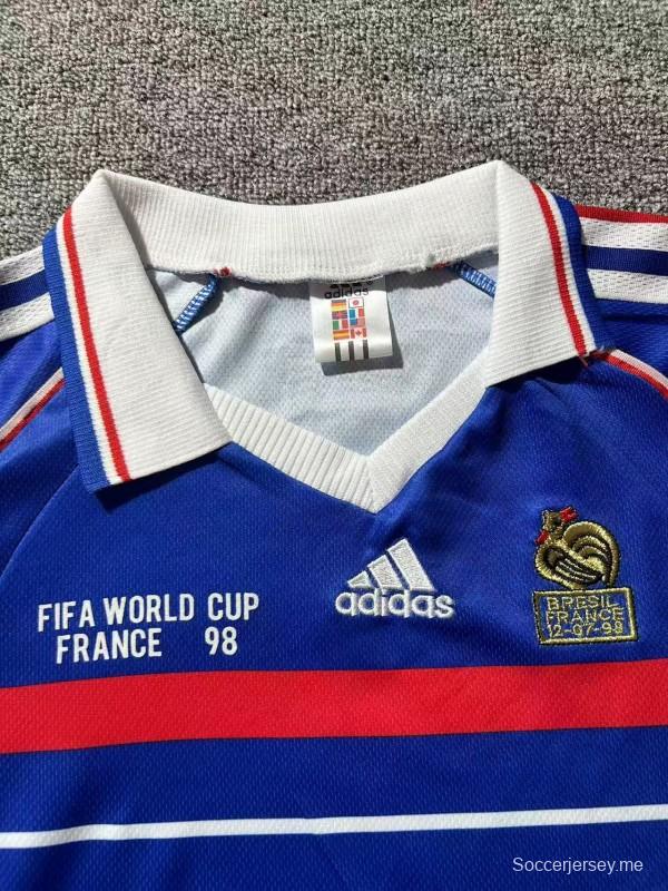قميص ريترو للأطفال 1998 المنتخب الفرنسي بأكمام طويلة