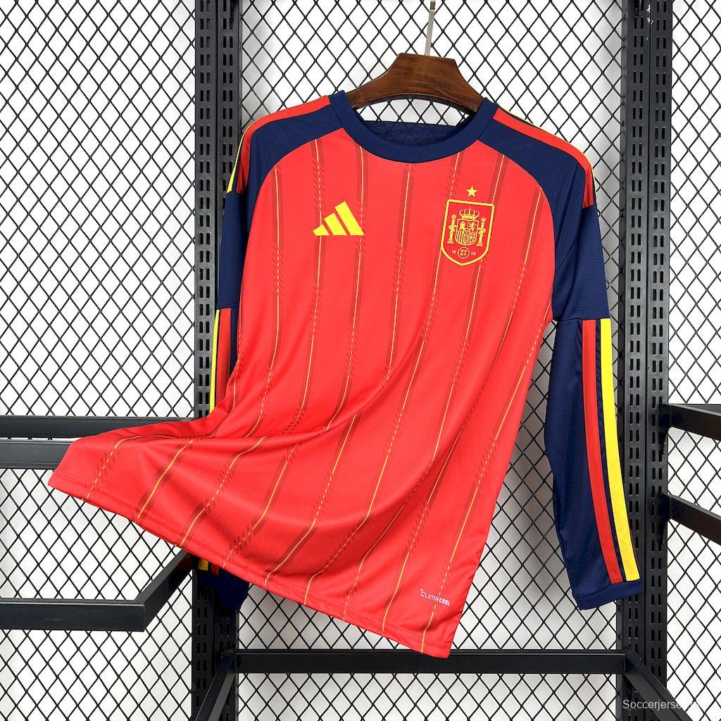 2026 قميص منتخب إسبانيا للرجال بأكمام طويلة الأكمام للرجال في كأس العالم 2026 إسبانيا