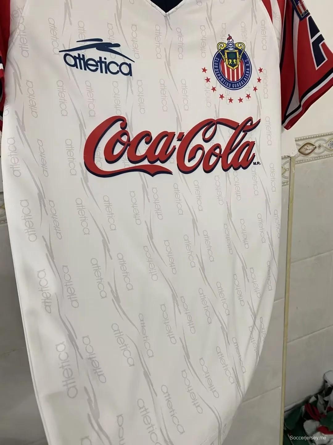 قميص أبيض ريترو 98/99 تشيفاس جوادالاخارا خارجي أبيض
