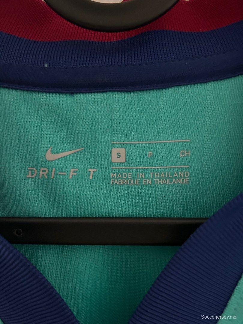 قميص أزرق قديم 19/20 ريترو برشلونة الثالث أزرق اللون الأزرق
