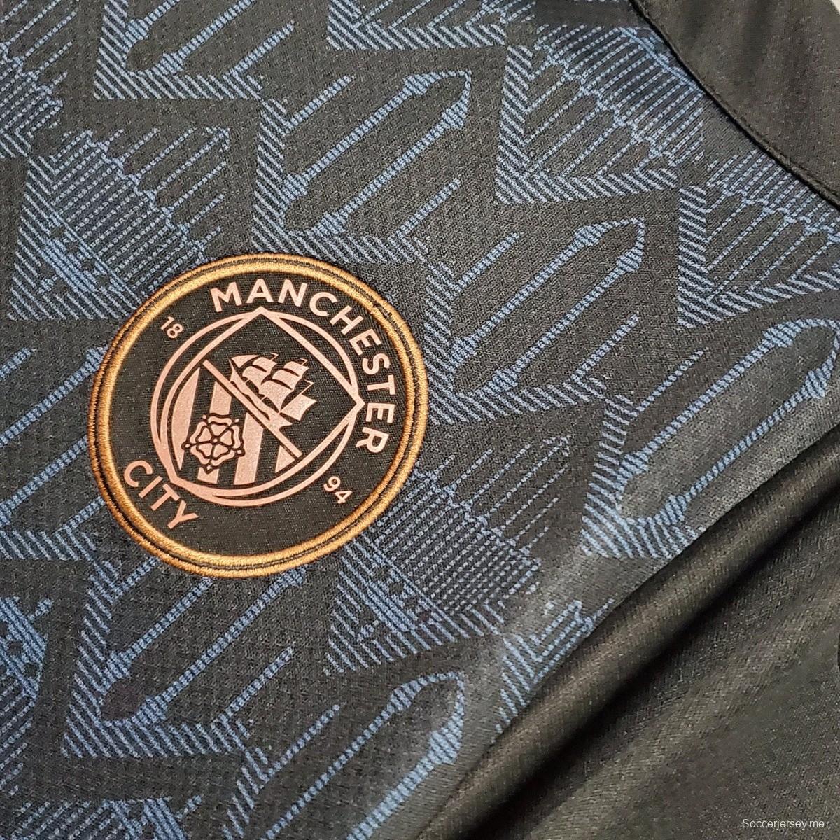 قميص ريترو 20/21 مانشستر سيتي خارجي أسود اللون أسود اللون
