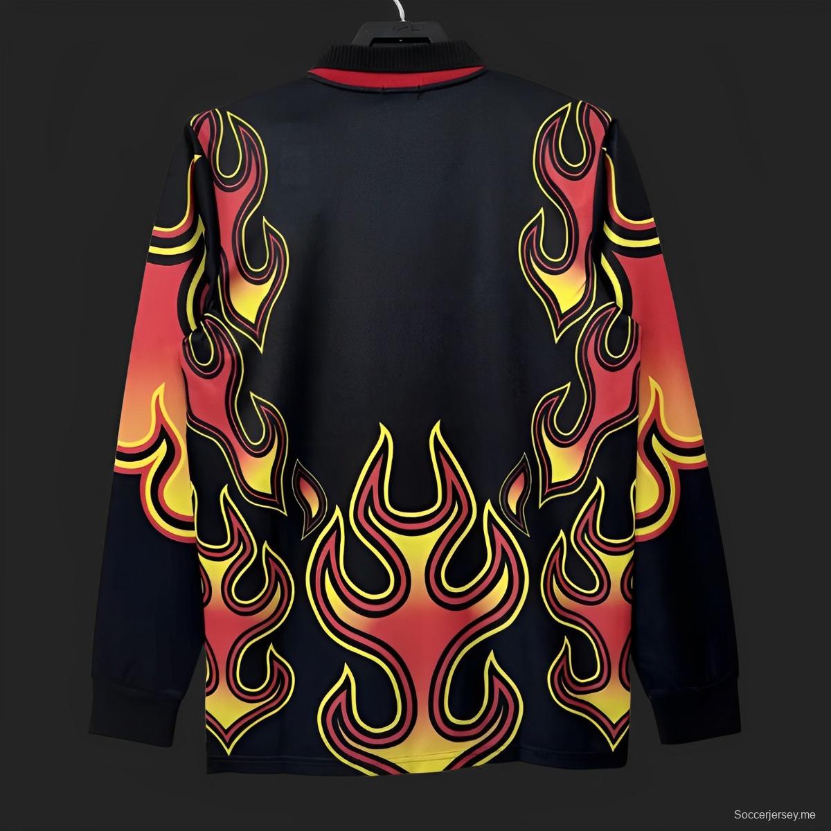 قميص ريترو 1998 حارس مرمى اليابان بأكمام طويلة لهب أحمر اللون
