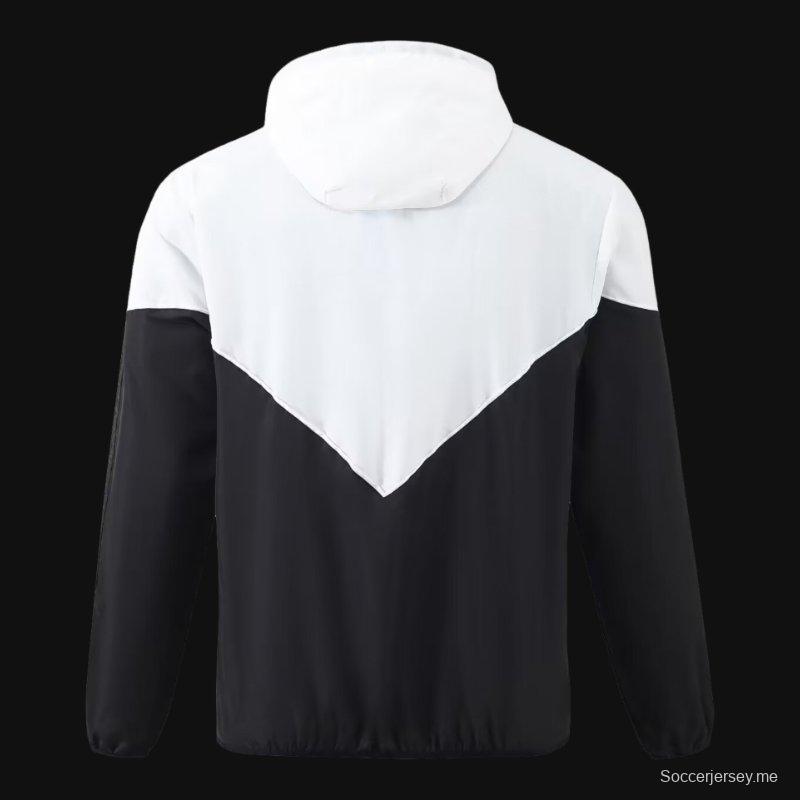 2024 ألمانيا 2024 سترة واقية من الرياح أبيض/أسود
