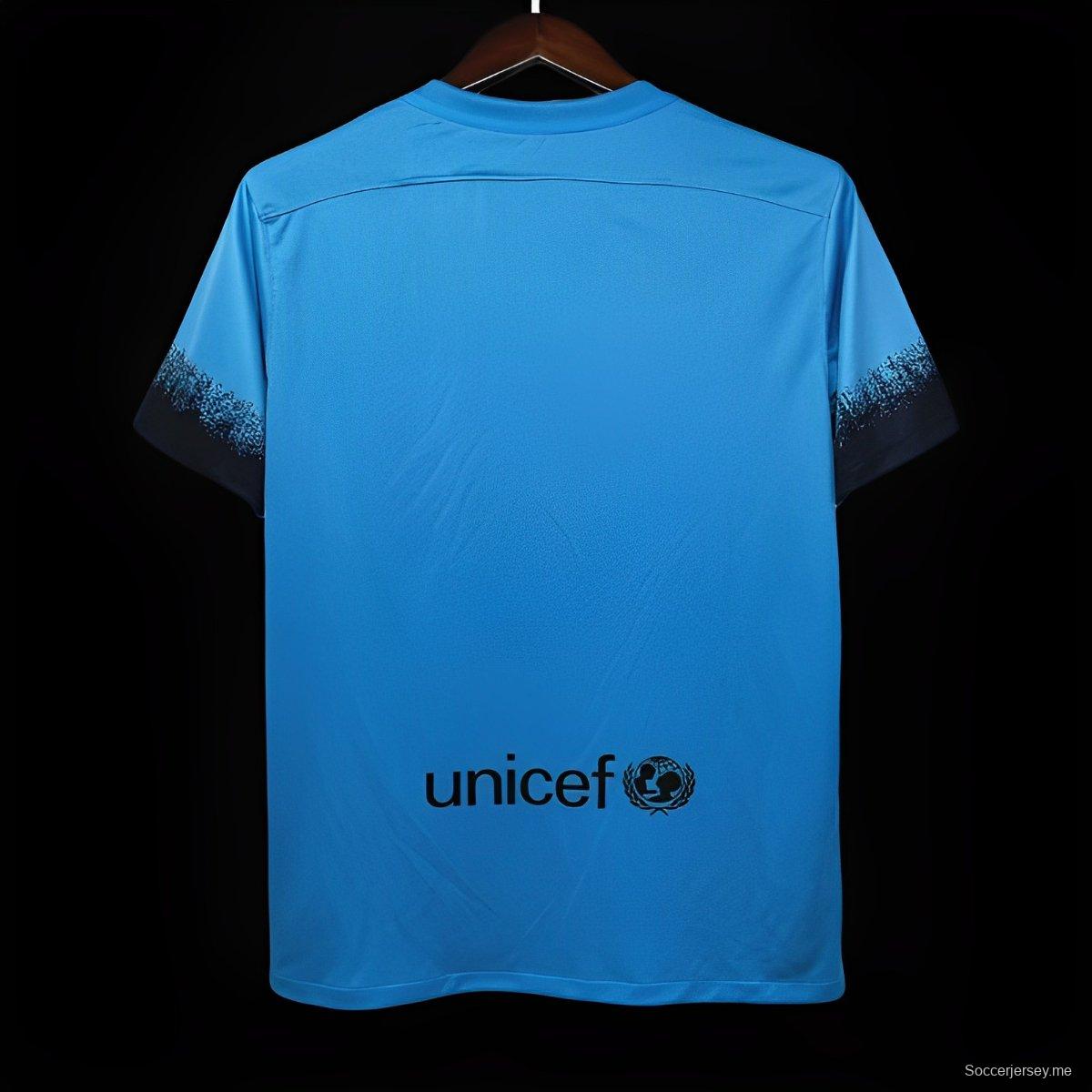 قميص أزرق قديم 15/16 ريترو برشلونة الثالث أزرق اللون الأزرق
