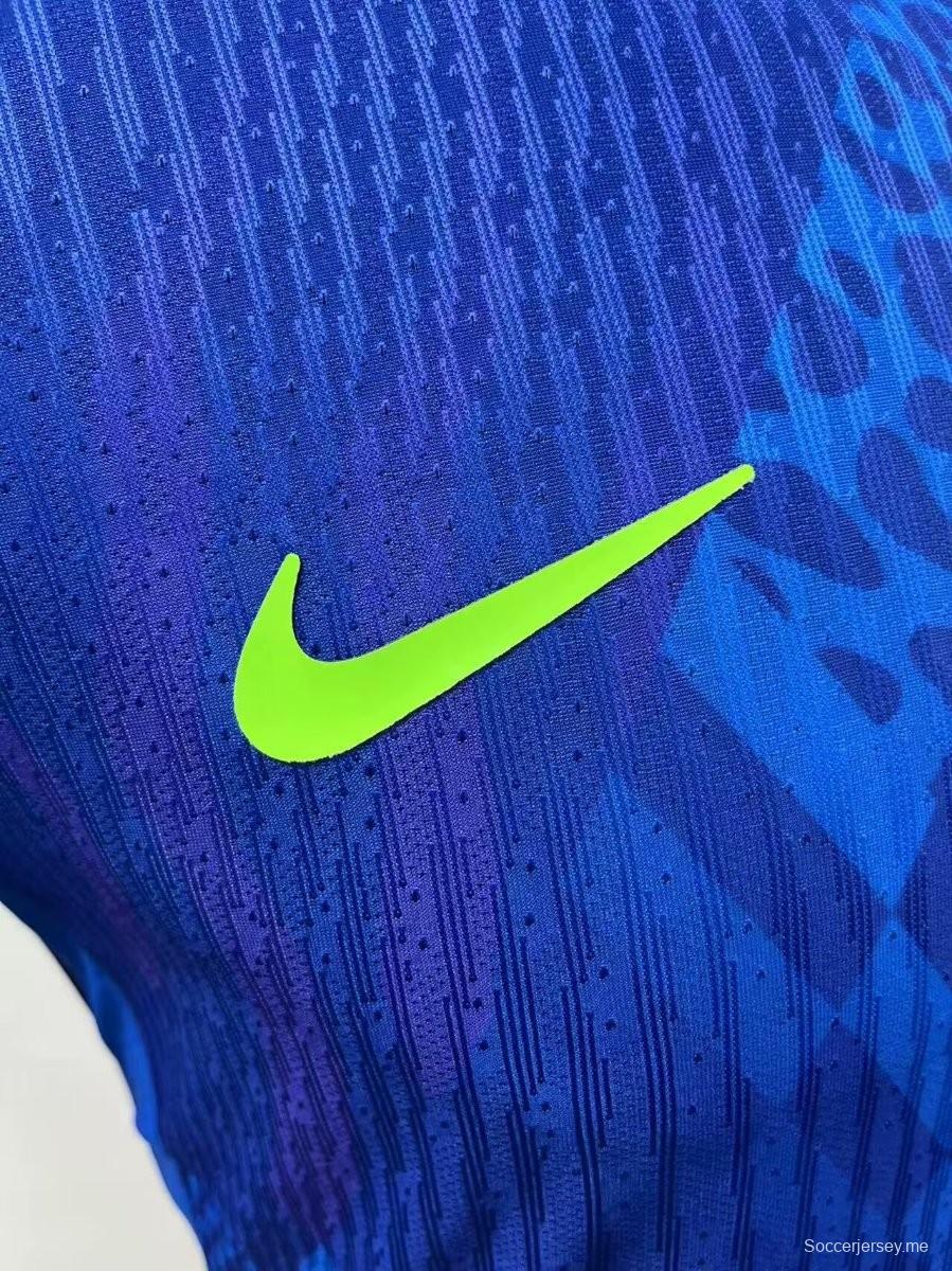 إصدار اللاعب 2025 قميص بأكمام طويلة طويل الأكمام أزرق اللون أزرق اللون البرازيل 2025