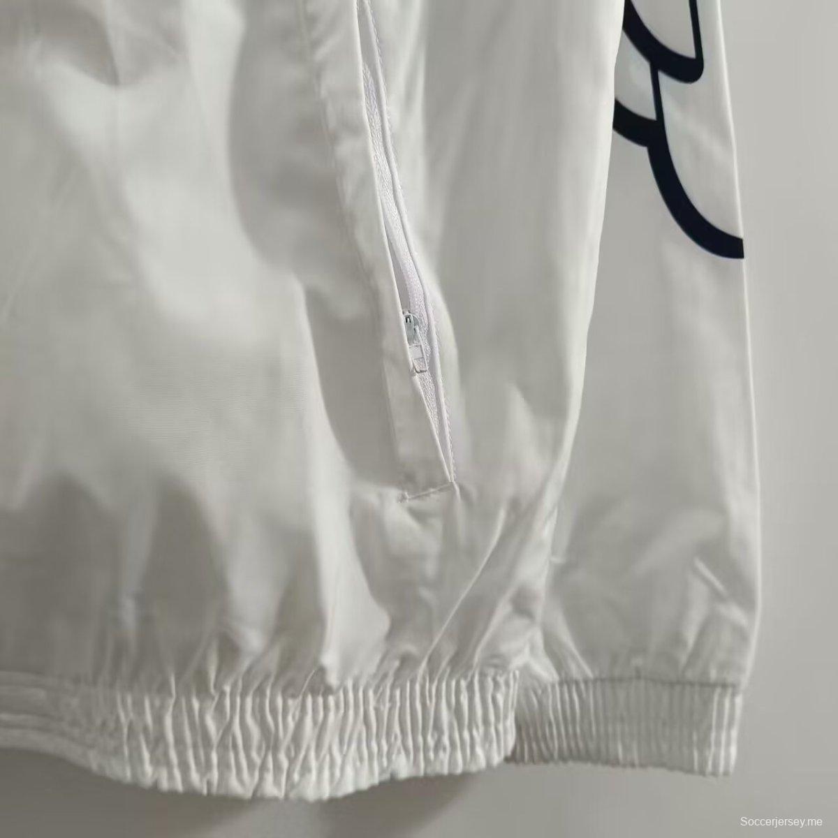 24/25 باريس سان جيرمان سترة واقية من الرياح بيضاء