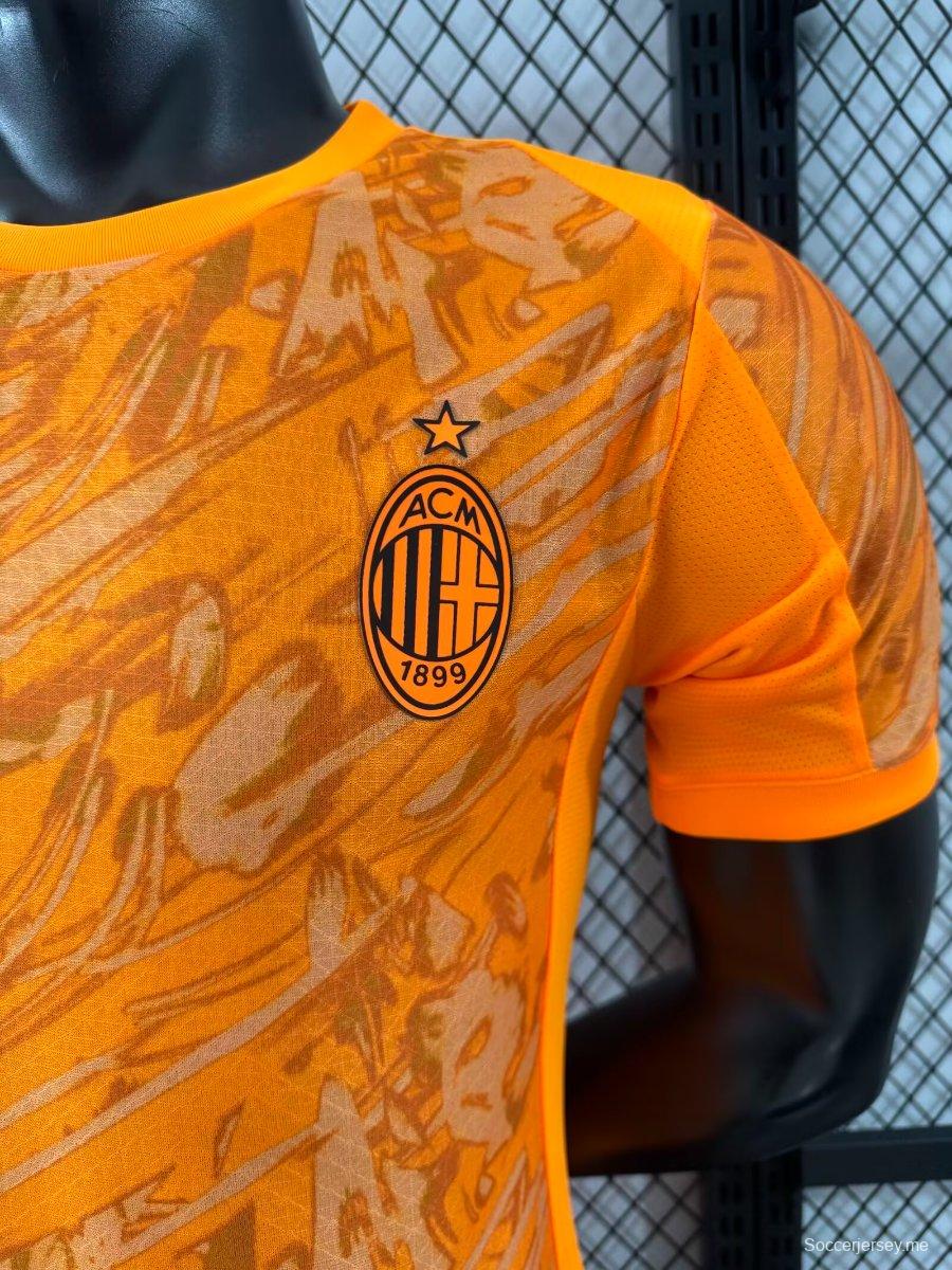 إصدار اللاعب 25/26 قميص ميلان برتقالي اللون البرتقالي